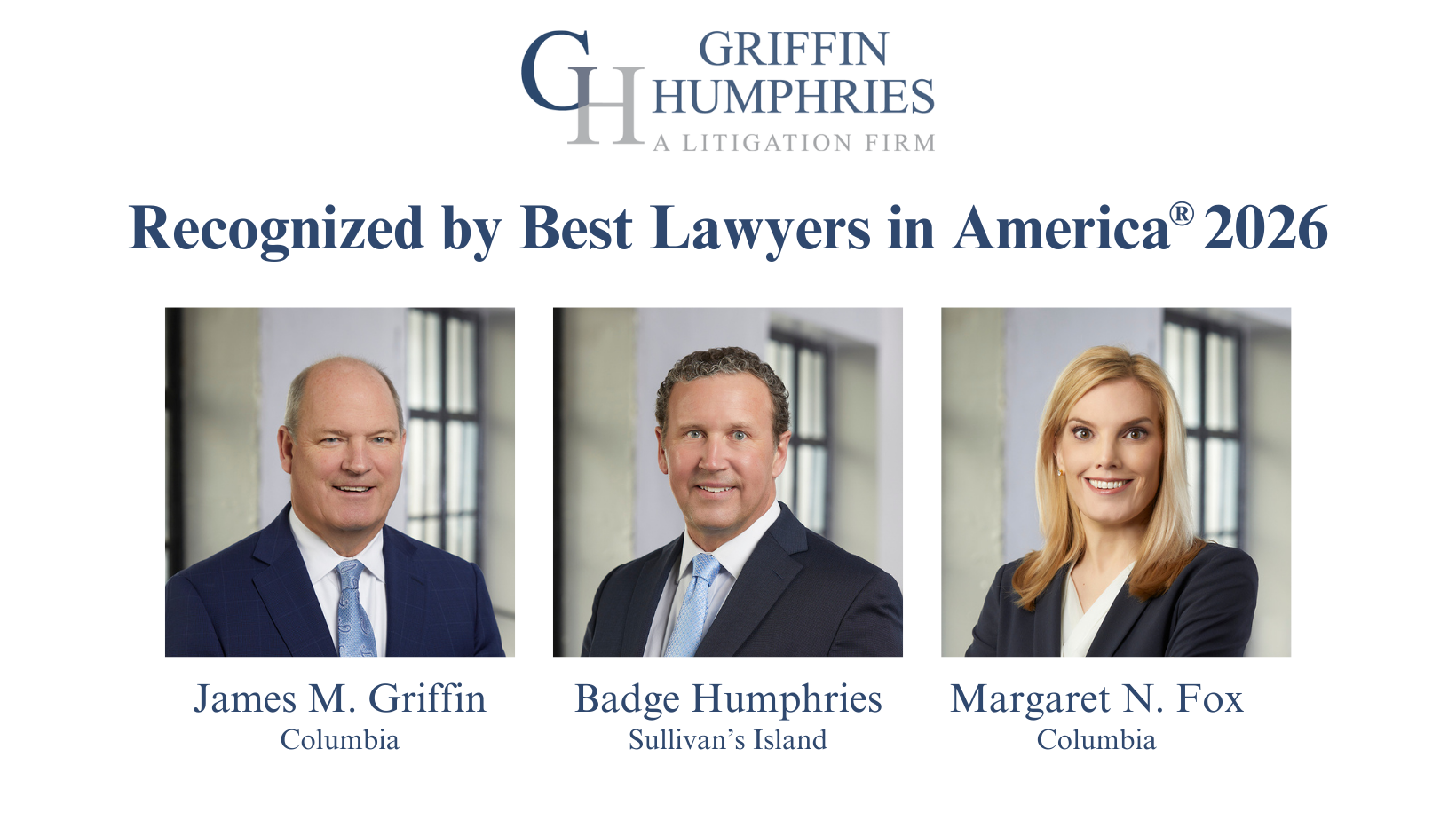Three Griffin Humphries attorneys recognized in Best Lawyers in America® 2026 Edition